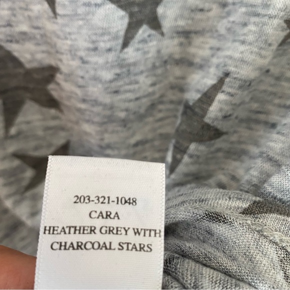 Rails Linen V Neck Top Shirt Tee Cara Gray Star Short Sleeve Size S - Picture 7 of 10